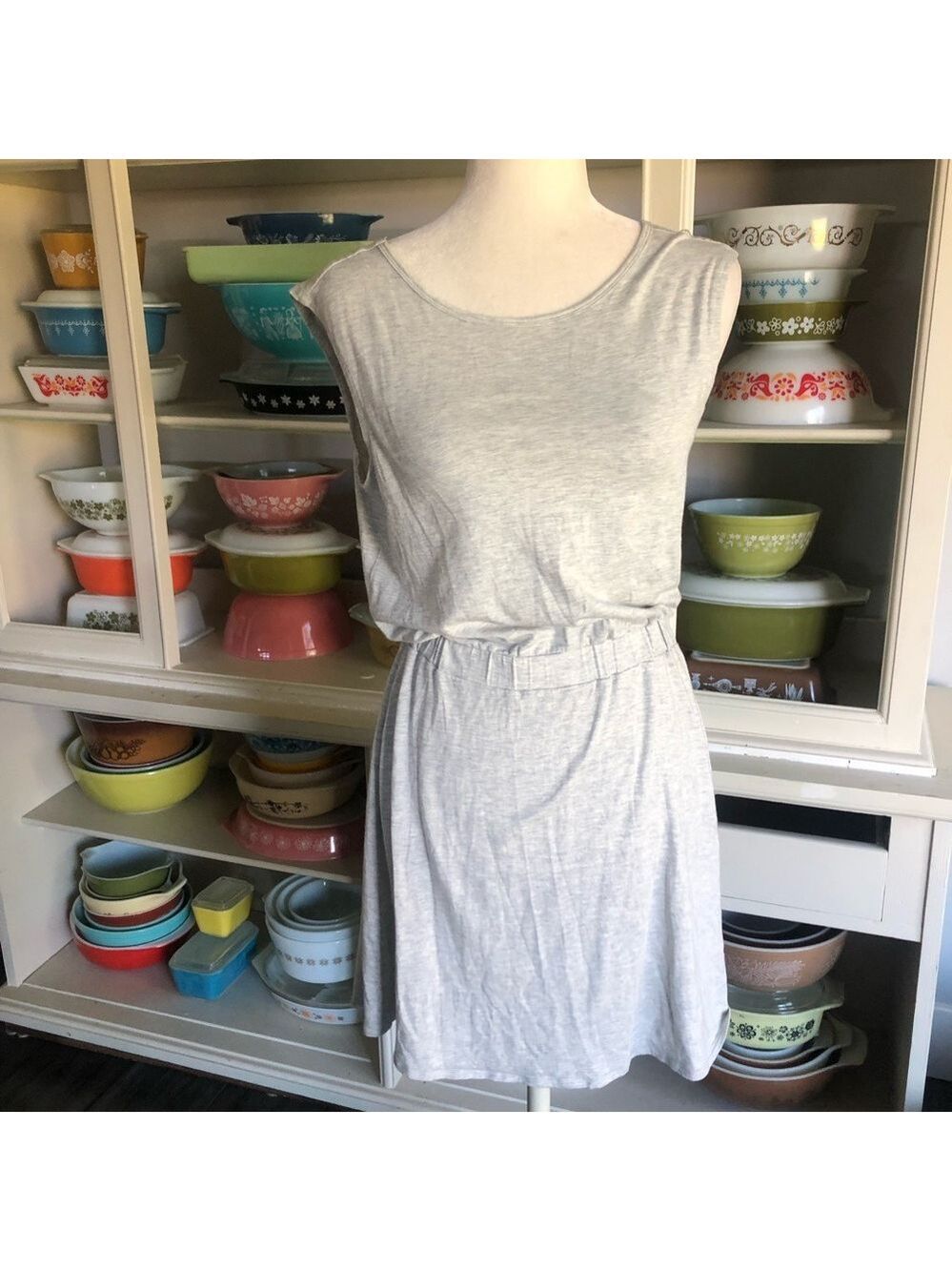 Athleta Heather Gray Dress w/ Criss Cross Back - Size Small - Picture 3 of 16